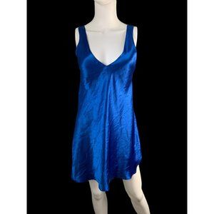 Vintage Fredericks of Hollywood Satin Royal Blue Slip Dress Small‎ Lingerie 90s
